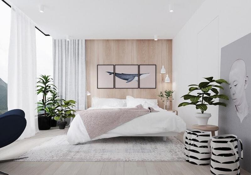 Kê giường ngủ trên hầm cầu có được không? - Đặt cây xanh trong phòng
